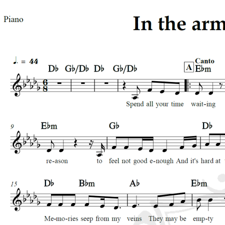 In the arms of an angel - Sarah McLachlan - Piano/Vocal