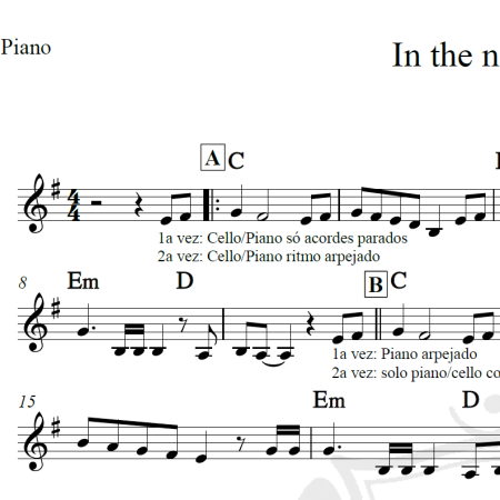 In the name of love - Martin Garrix e Bebe Rexha - Piano