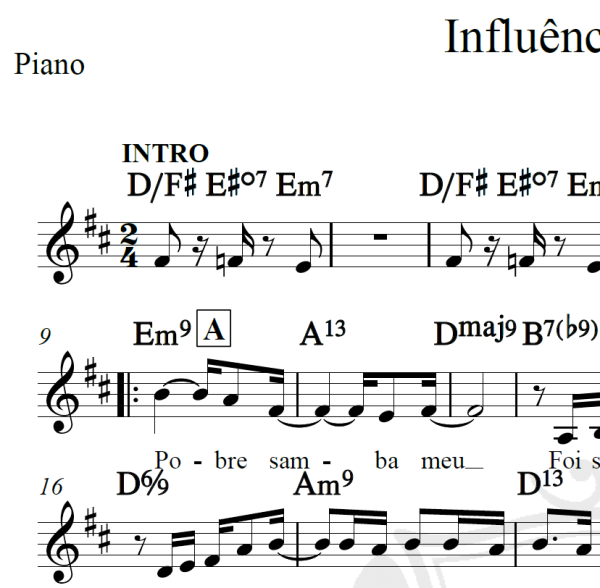 Influência do Jazz - Carlos Lyra - Piano/Vocal