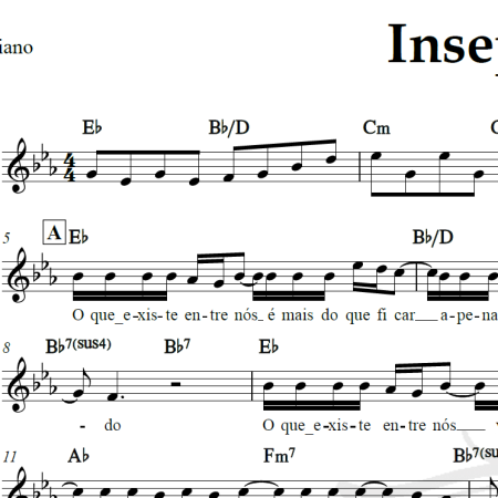 Inseparáveis - Chitãozinho e Xororó - Piano/Vocal