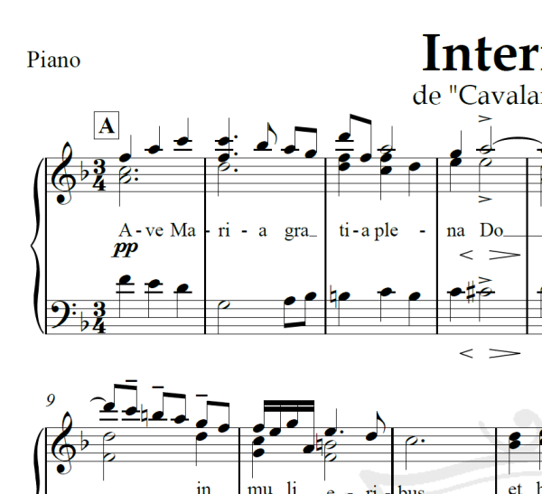 Intermezzo (Ave Maria) - Andrea Bocelli - Piano/Vocal