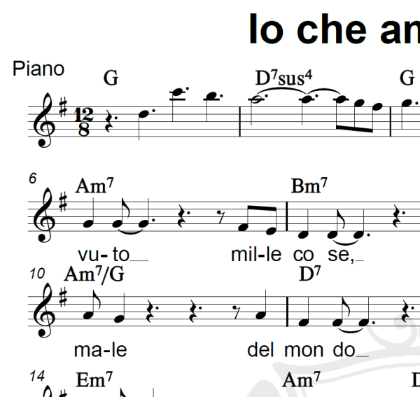 Io che amo solo te - Sergio Endrigo - Piano/Vocal