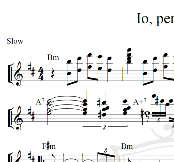 Io, per Amore - Piano