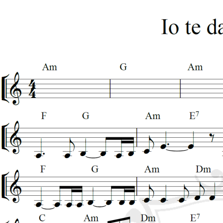 Io te daró di più - Piano