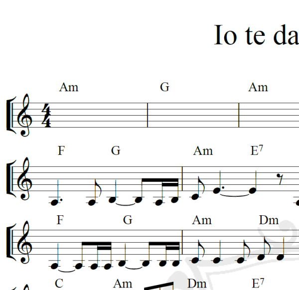 Io te daró di più - Piano