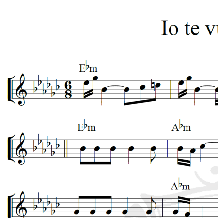 Io te vurria vasa - Piano