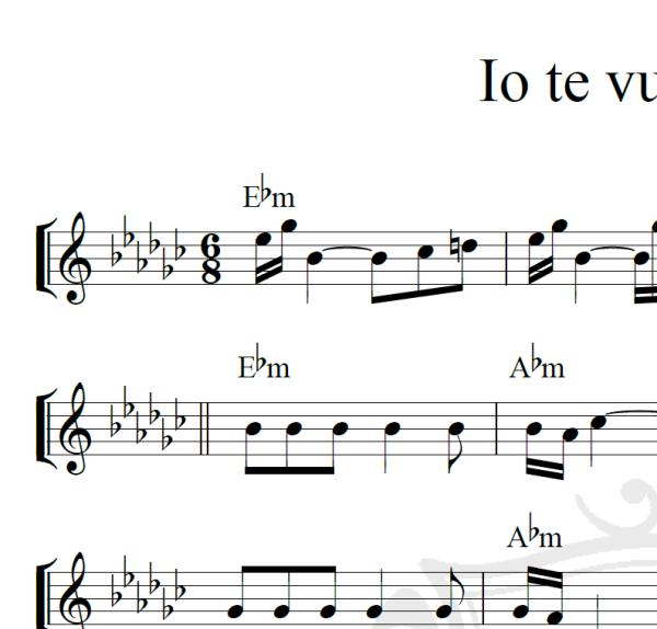 Io te vurria vasa - Piano