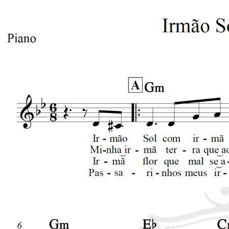Irmão Sol Irmã Luz - Piano/Vocal
