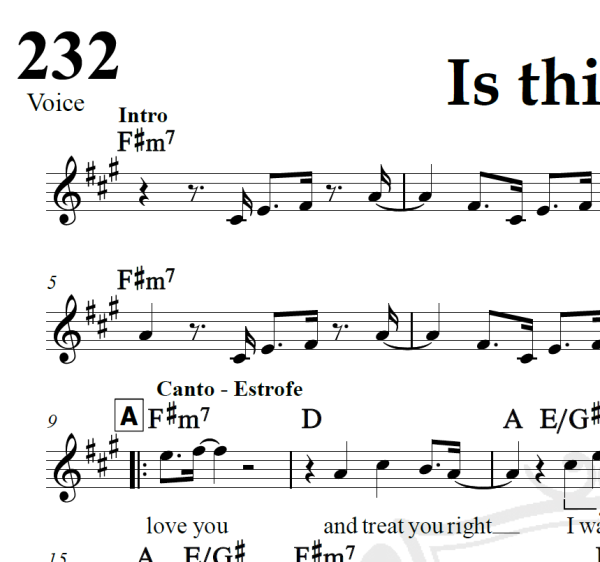 Is this love - Bob Marley - Piano/Vocal