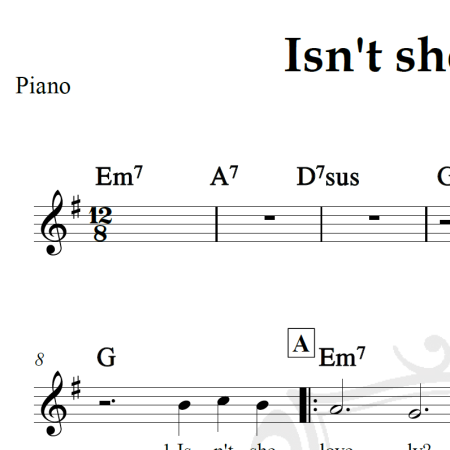 Isn't she lovely? - Stevie Wonder - Piano/Vocal