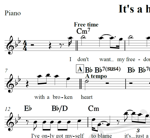 It's a hard life - Queen - Piano/Vocal