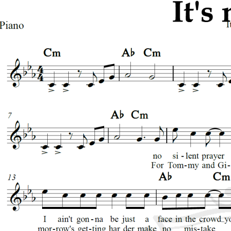 It's my life - Bon Jovi - Piano/Vocal