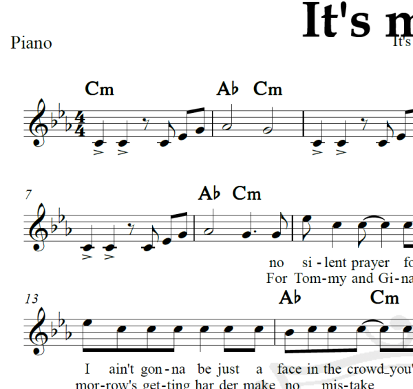 It's my life - Bon Jovi - Piano/Vocal