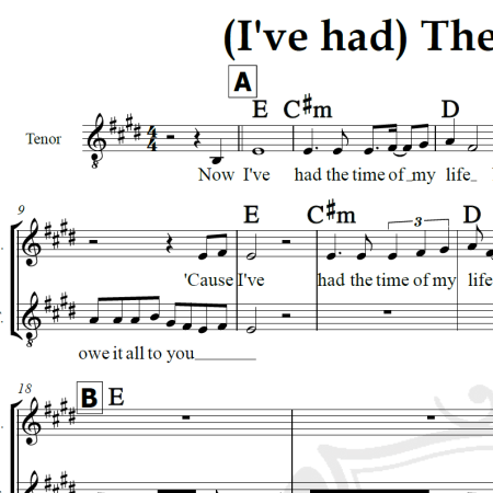 I've had The time of my life - Bill Medley e Jennifer Warnes - Piano/Vocal