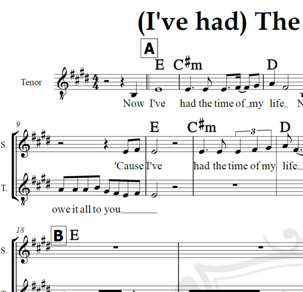 I've had The time of my life - Bill Medley e Jennifer Warnes - Piano/Vocal