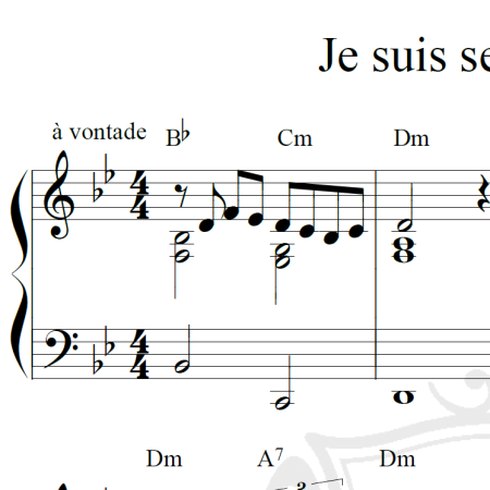 Je suis seule ce soir - Piano
