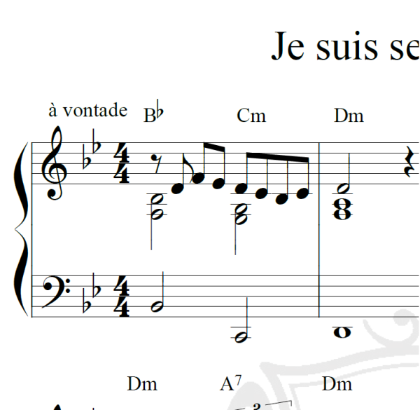 Je suis seule ce soir - Piano