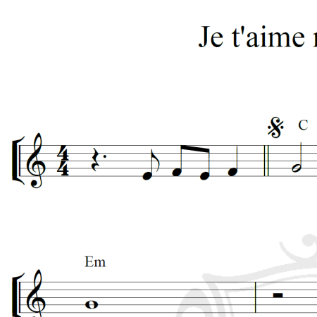 Je t'aime ma non plus - Piano