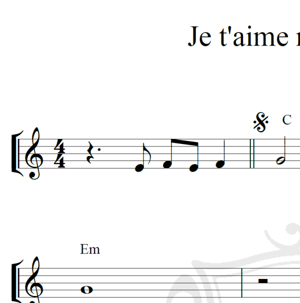 Je t'aime ma non plus - Piano