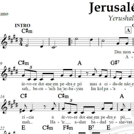 Jerusalém de ouro (Yerushalayim shel zahav) - Roberto Carlos - Arranjo Coral