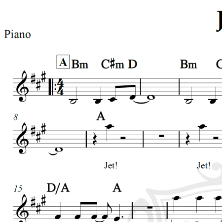 Jet - Paul McCartney - Piano/Vocal