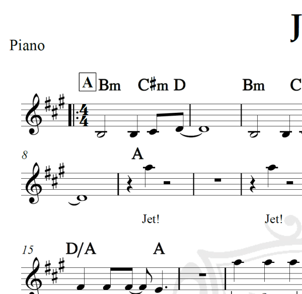 Jet - Paul McCartney - Piano/Vocal