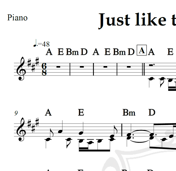 Just like the heaven - The Cure - Piano