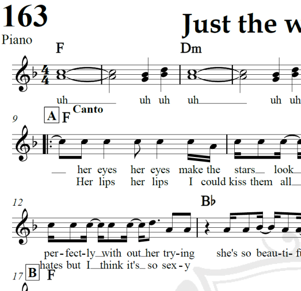 Just the way you are - Bruno Mars - Piano/Vocal