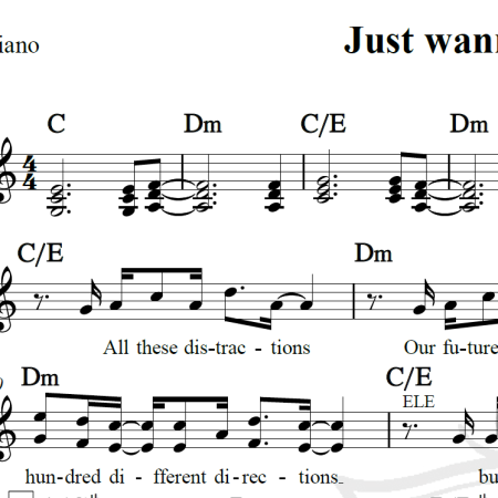 Just wanna be with you - High school musical - Piano/Vocal