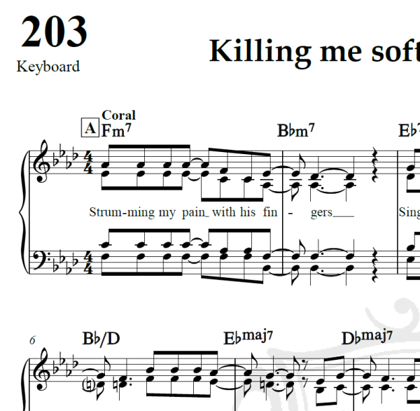 Killing me softly with his song - Roberta Flack - Arranjo Coral