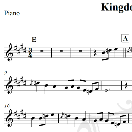 Kingdom dance - Piano