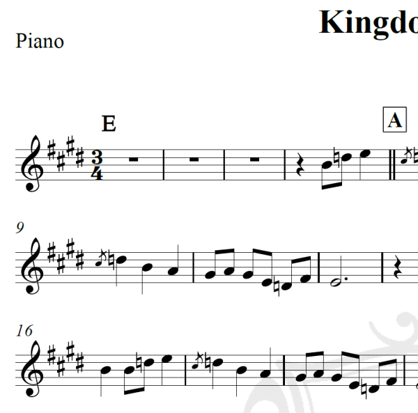 Kingdom dance - Piano