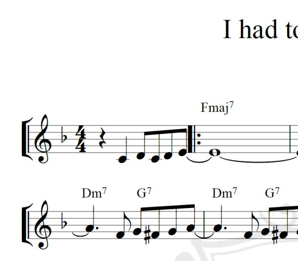 I had to be you - Piano