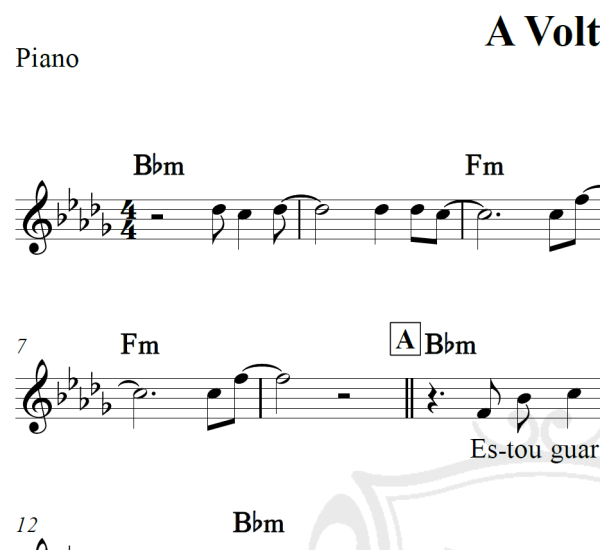 A Volta - Roberto Carlos - Piano/Vocal