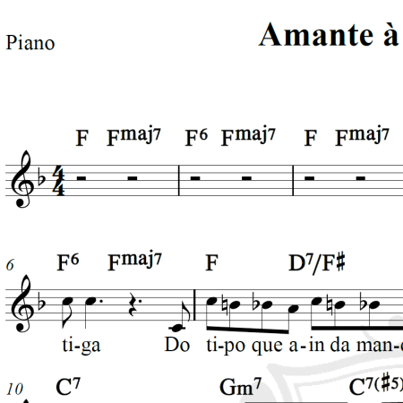 Amante à moda antiga - Roberto Carlos - Piano/Vocal