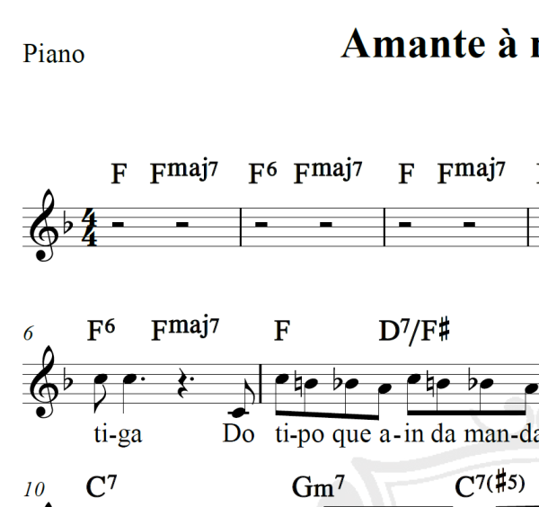 Amante à moda antiga - Roberto Carlos - Piano/Vocal