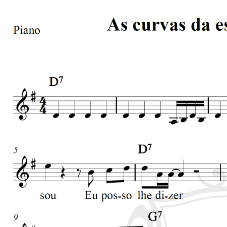 As curvas da estrada de Santos - Roberto Carlos - Piano/Vocal