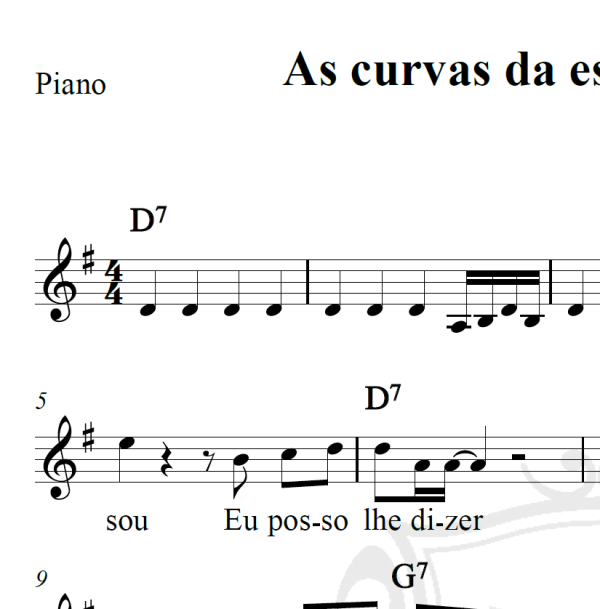 As curvas da estrada de Santos - Roberto Carlos - Piano/Vocal