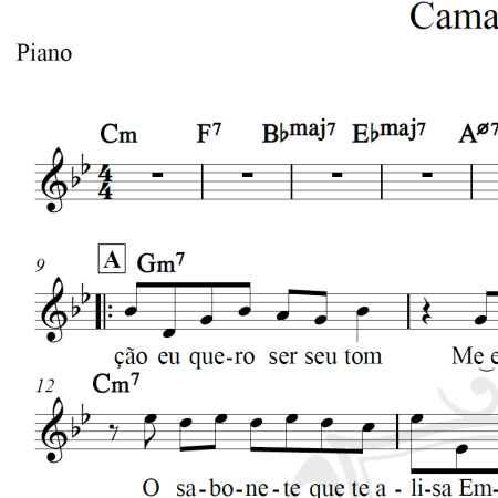 Cama e mesa - Roberto Carlos - Piano/Vocal