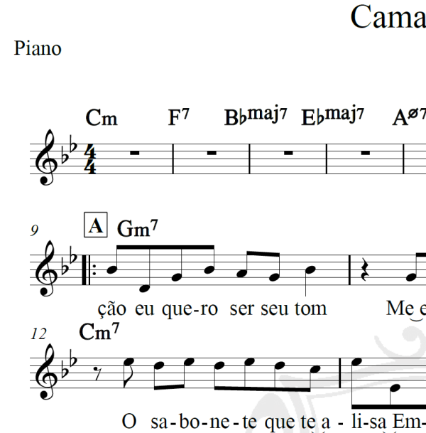 Cama e mesa - Roberto Carlos - Piano/Vocal