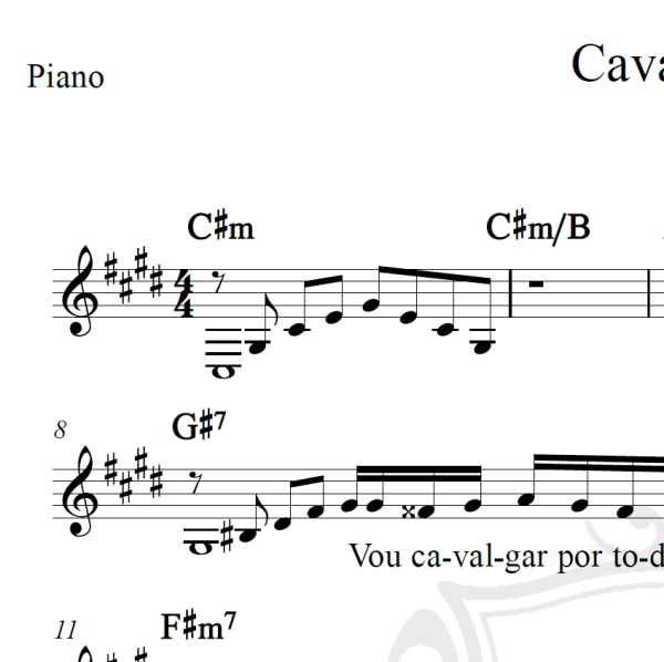 Cavalgada - Roberto Carlos- Piano/Vocal