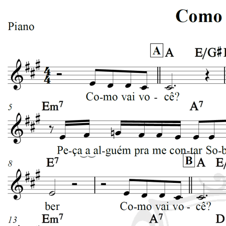 Como vai você - Roberto Carlos- Piano/Vocal