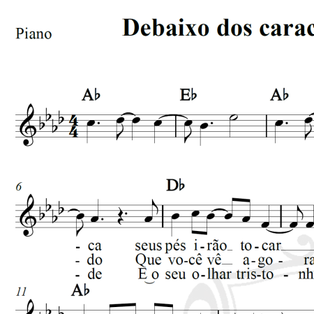 Debaixo dos caracóis dos seus cabelos - Roberto Carlos - Piano/Vocal