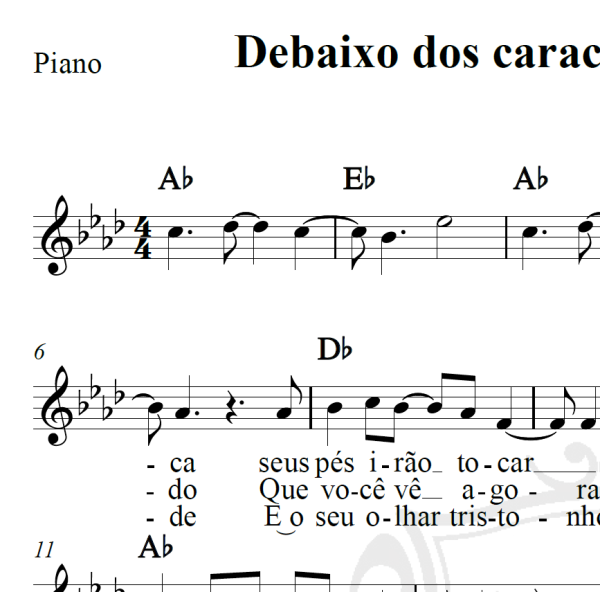 Debaixo dos caracóis dos seus cabelos - Roberto Carlos - Piano/Vocal