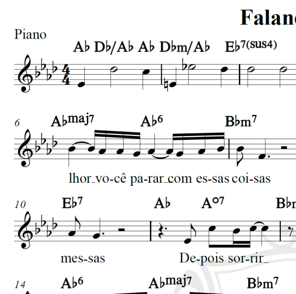 Falando sério - Roberto Carlos - Piano/Vocal