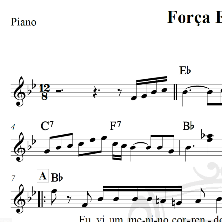 Força Estranha - Roberto Carlos - Piano/Vocal