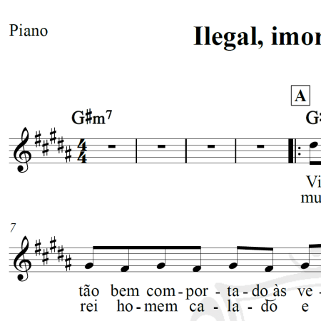 Ilegal, imoral ou engorda - Roberto Carlos - Piano/Vocal