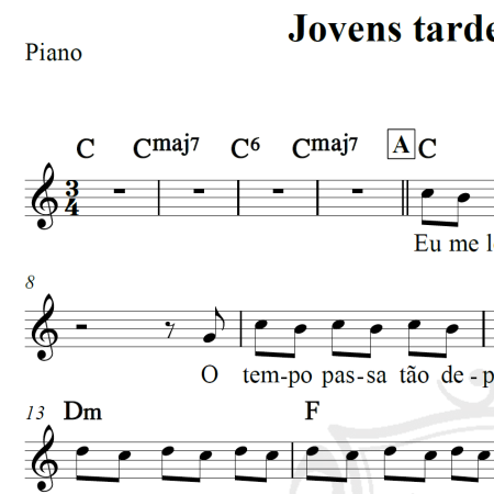 Jovens tardes de Domingo - Roberto Carlos - Piano/Vocal