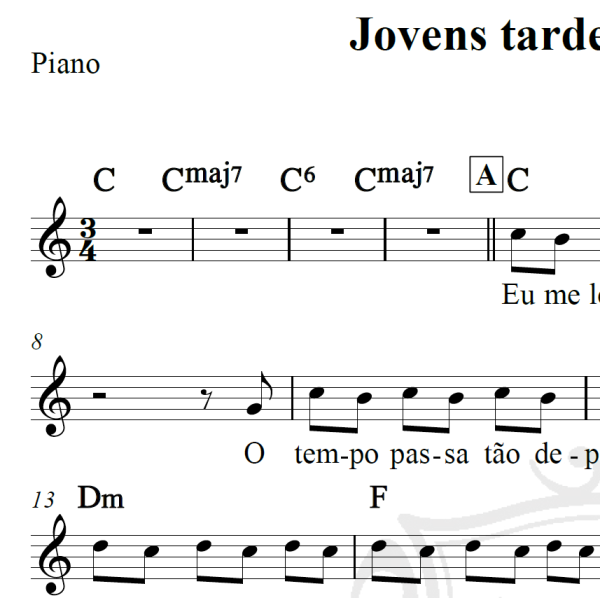 Jovens tardes de Domingo - Roberto Carlos - Piano/Vocal