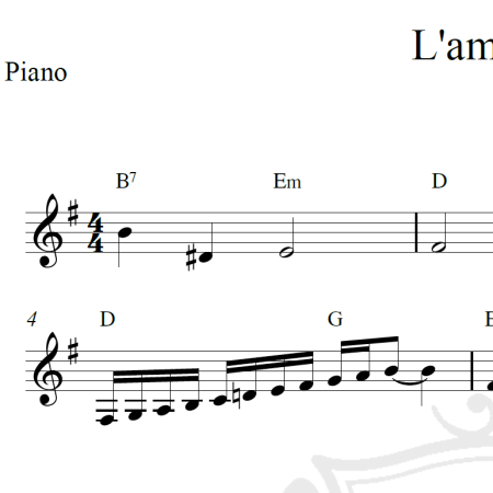 L'amourese - Carla Bruni - Piano